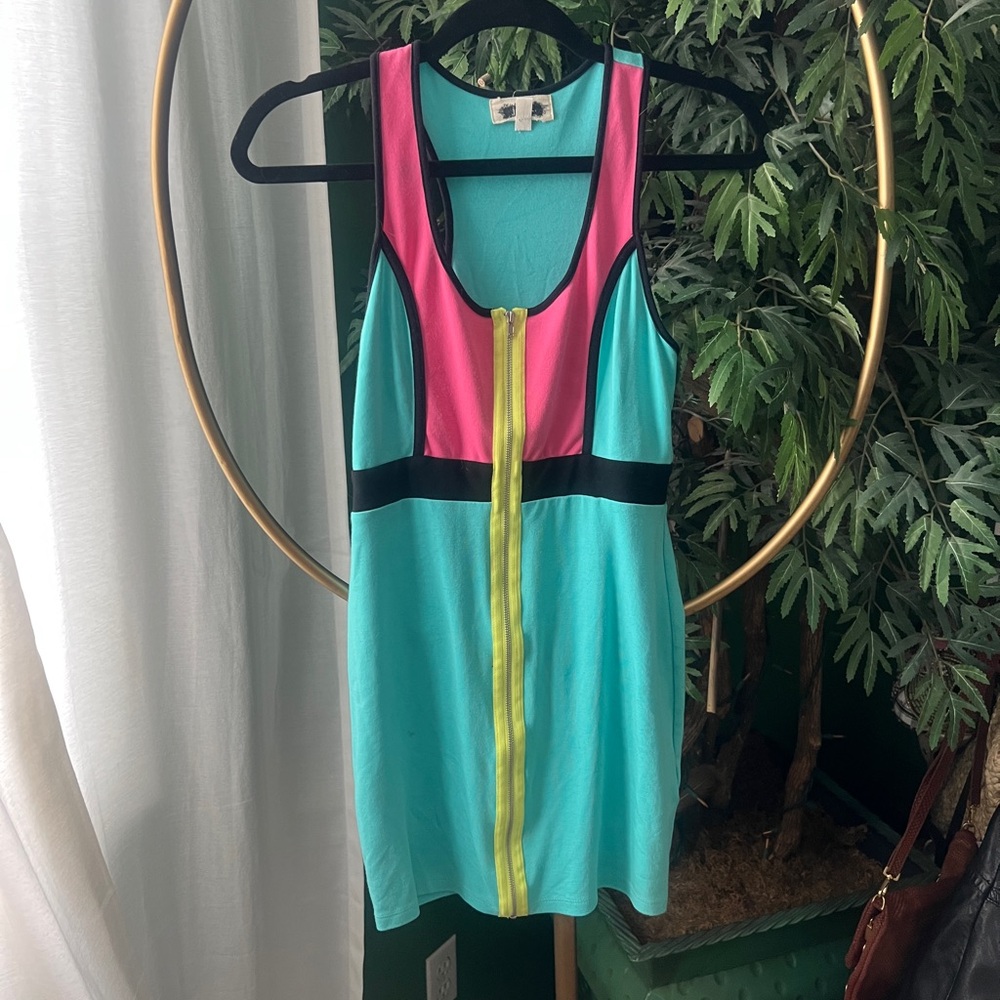 Junk Brand Turquoise Zip-Up Dress